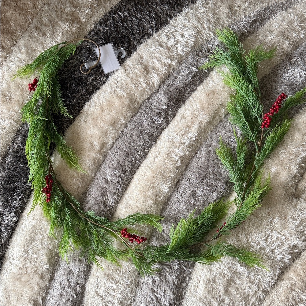 Festive Pine and Red Berry Garland